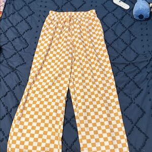 Orange and White Checkered Pants